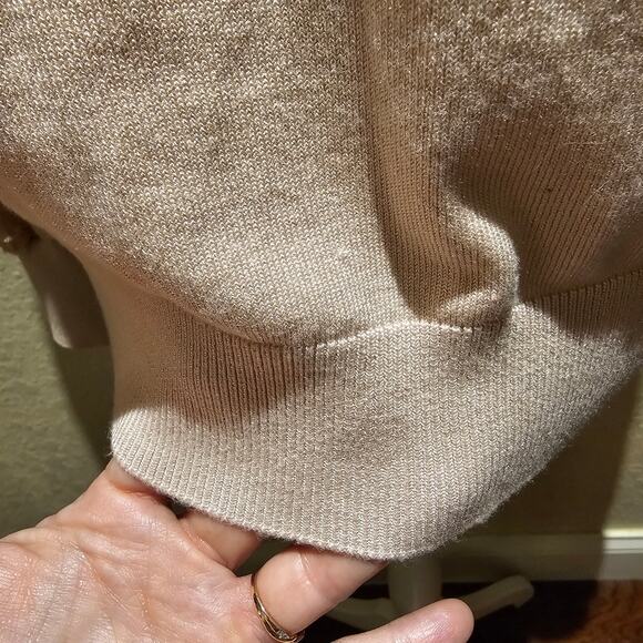 Rio & Rian XL Blush Pink Textured Sleeve Sweater Romantic Feminine Soft Chic - Picture 10 of 11